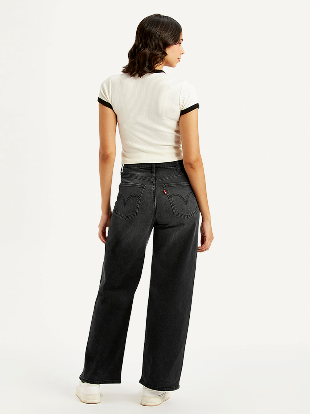 Women's Charcoal Grey Mile High Wide Leg Fit High Rise Jeans - 57b30f685dcae89310f4e81d2a78669e View
