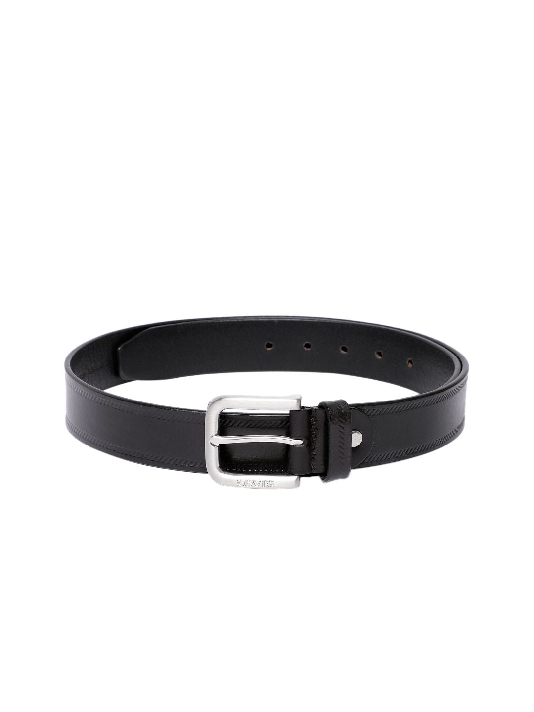 Men's Black Solid Belt - 57f0ffc9-0638-4c14-bb26-5d5eb13e157f1742190777128-Men-Solid-Leather-Belt-3341742190776992-1 View