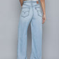 Women's Blue Baggy Fit High Rise Jeans - 5834d6953a1fe271a24123bd4941b7f6 View