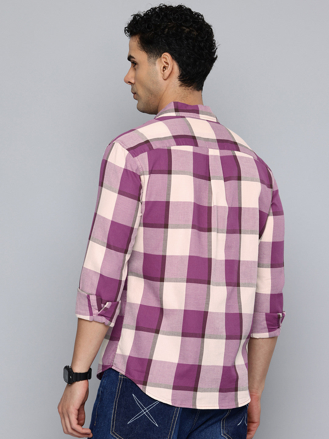 Men's Checkered Slim Fit Shirt - 5919e8ec-633e-4584-9b82-d6873927f7ed1740636135640-Mens-Checkered-Slim-Fit-Shirt-6061740636135254-5 View