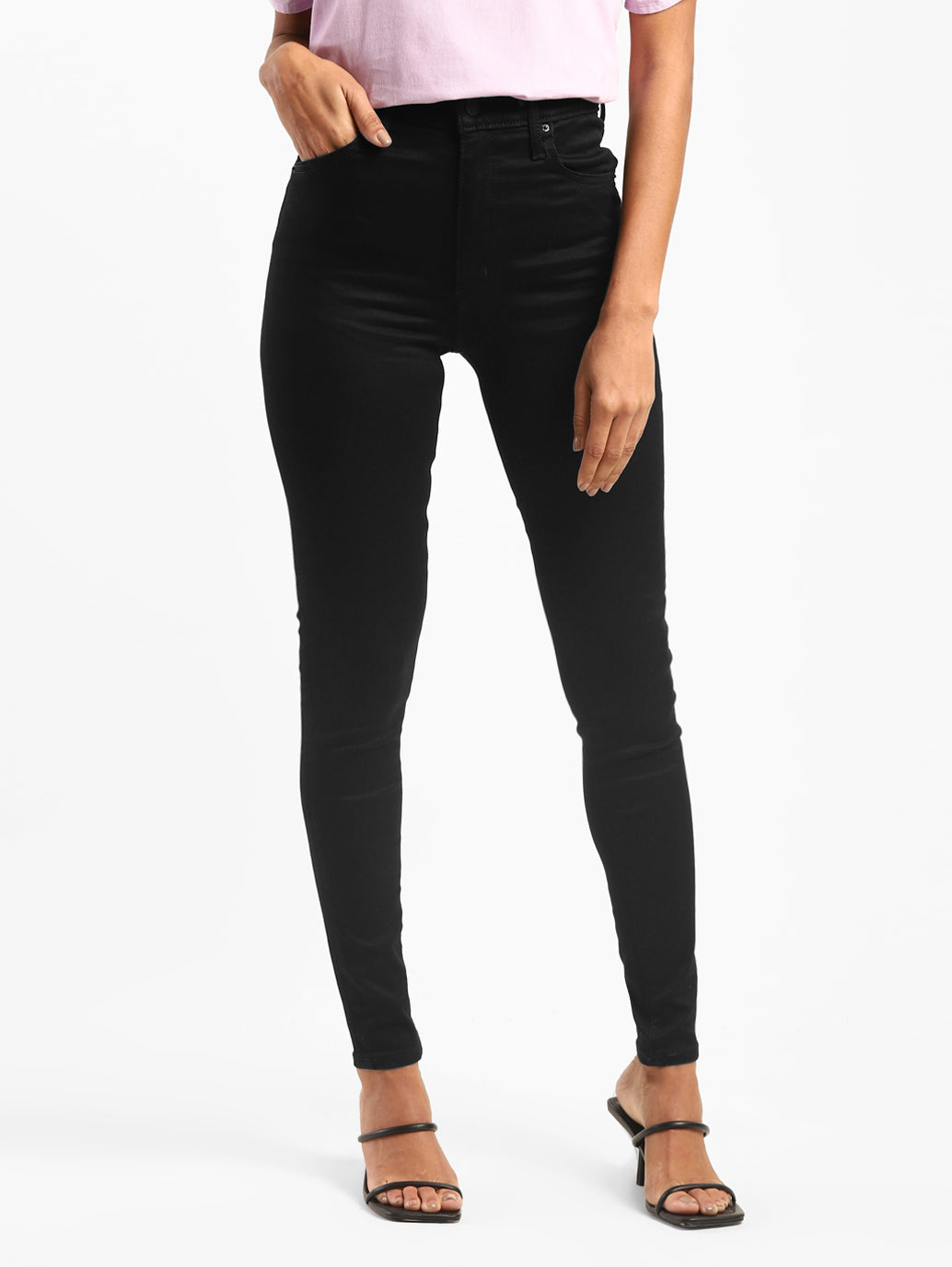 Women's Black Mile High Wide Leg Fit High Rise Jeans