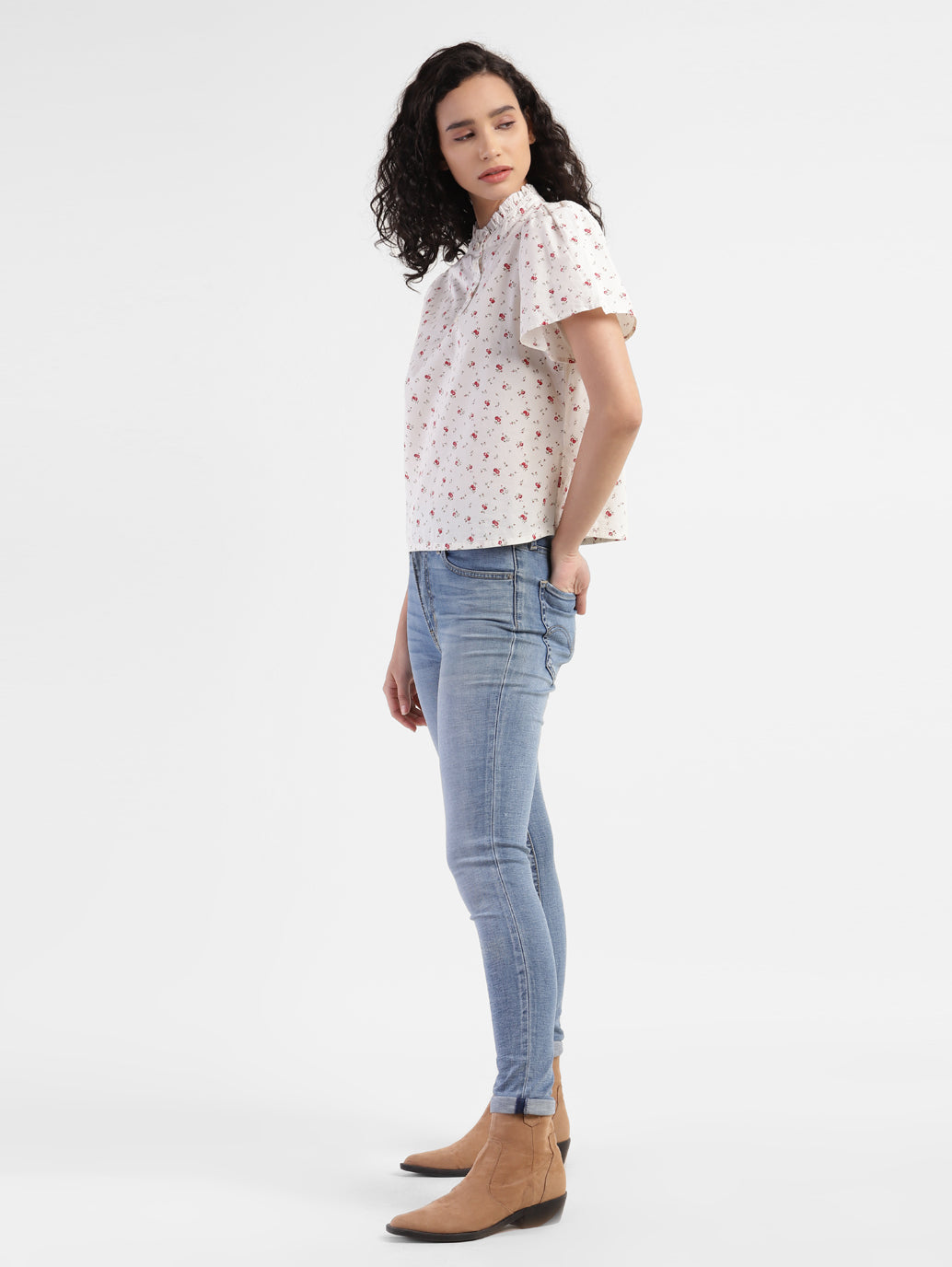 Women's Blue Mile High Wide Leg Fit High Rise Jeans