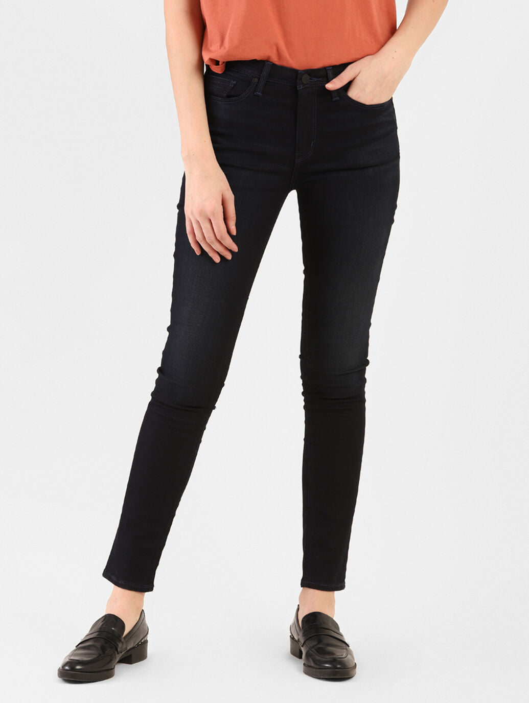 Women's 711 Blue Skinny Fit Mid Rise Jeans
