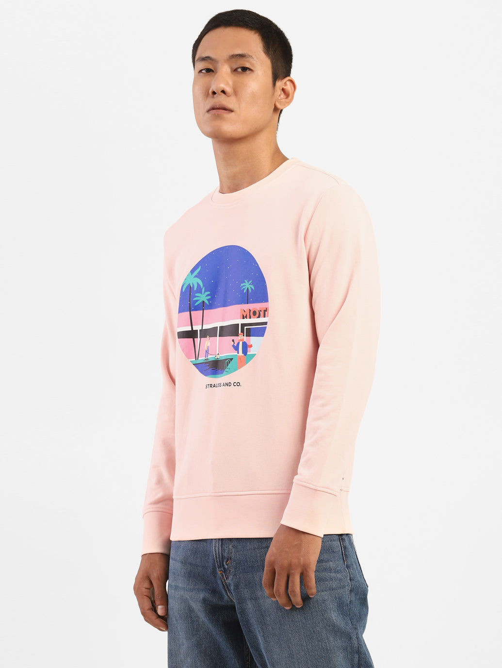 Men's Graphic Print Crew Neck Sweatshirt