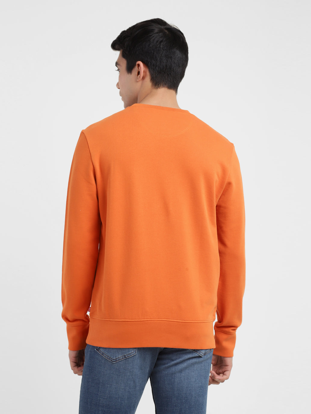 Men's Typography Crew Neck Sweatshirt Orange