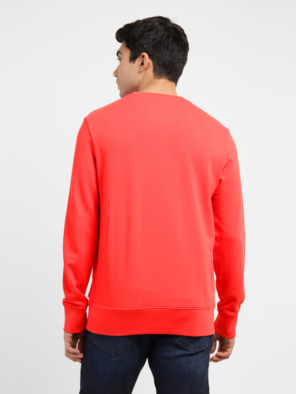 Men's Graphic Print Crew Neck Sweatshirt Red