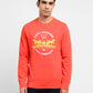 Men's Graphic Print Crew Neck Sweatshirt Red