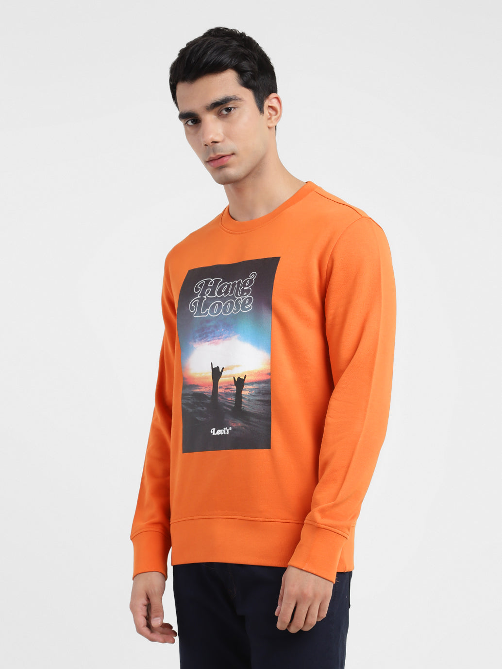 Men's Graphic Print Crew Neck Sweatshirt