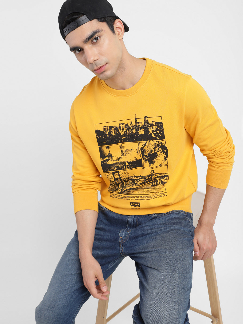 Men's Graphic Print Crew Neck Sweatshirt