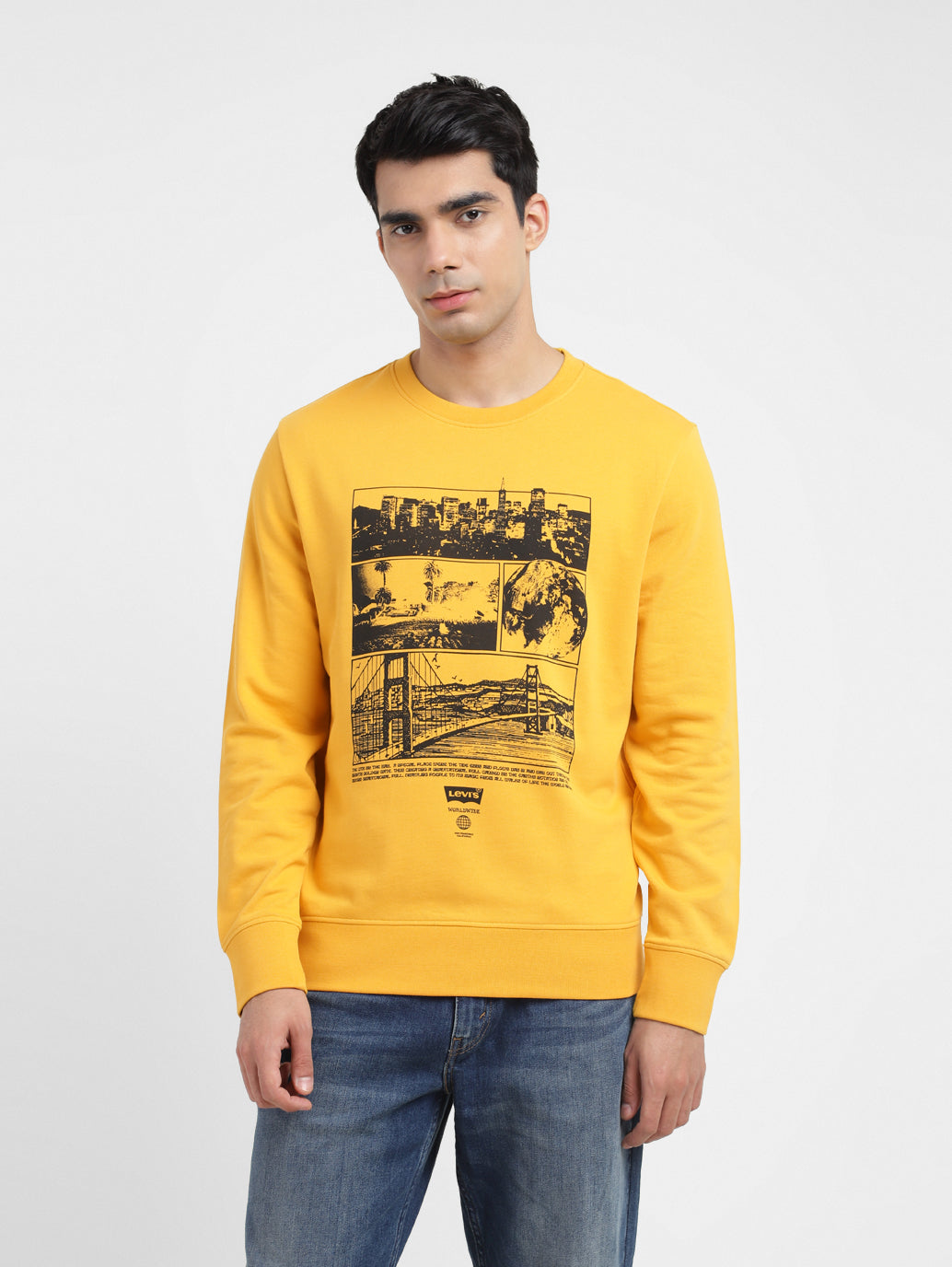 Men's Graphic Print Crew Neck Sweatshirt