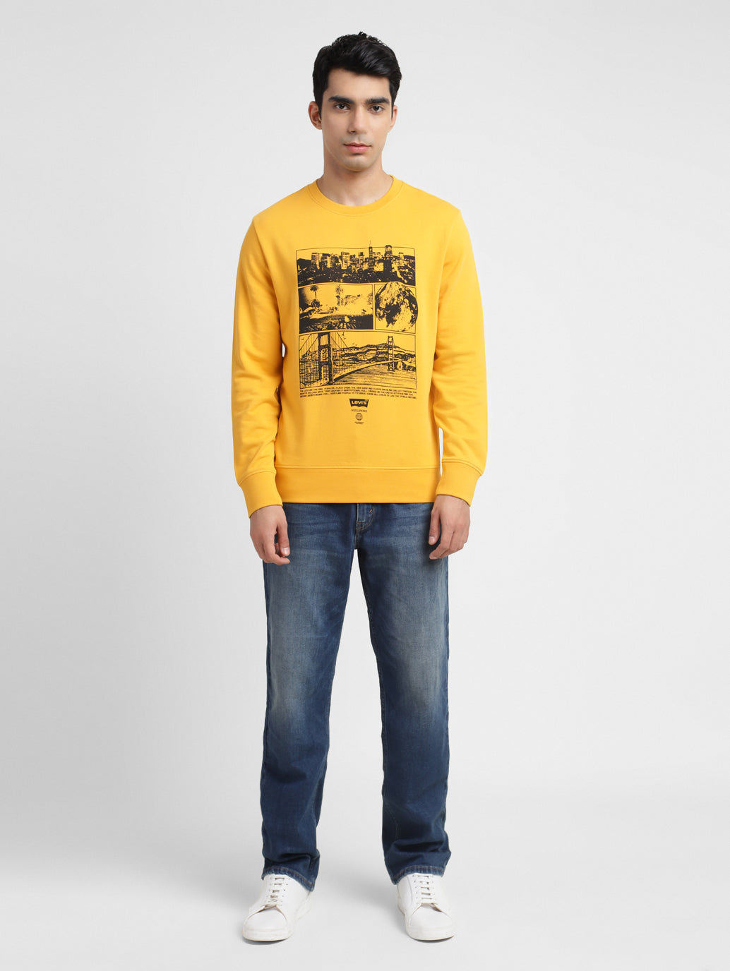 Men's Graphic Print Crew Neck Sweatshirt