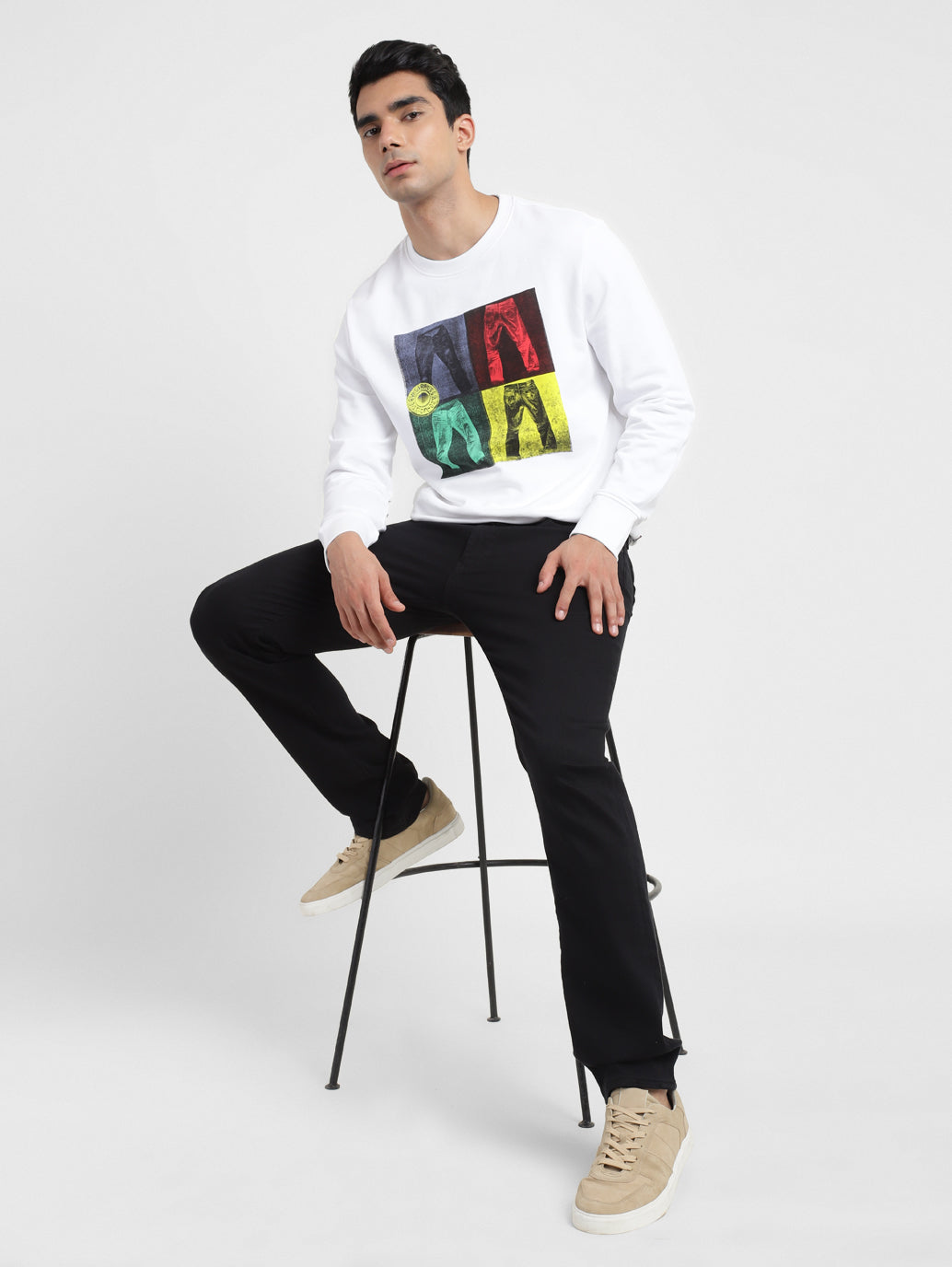 Men's Graphic Print Crew Neck Sweatshirt