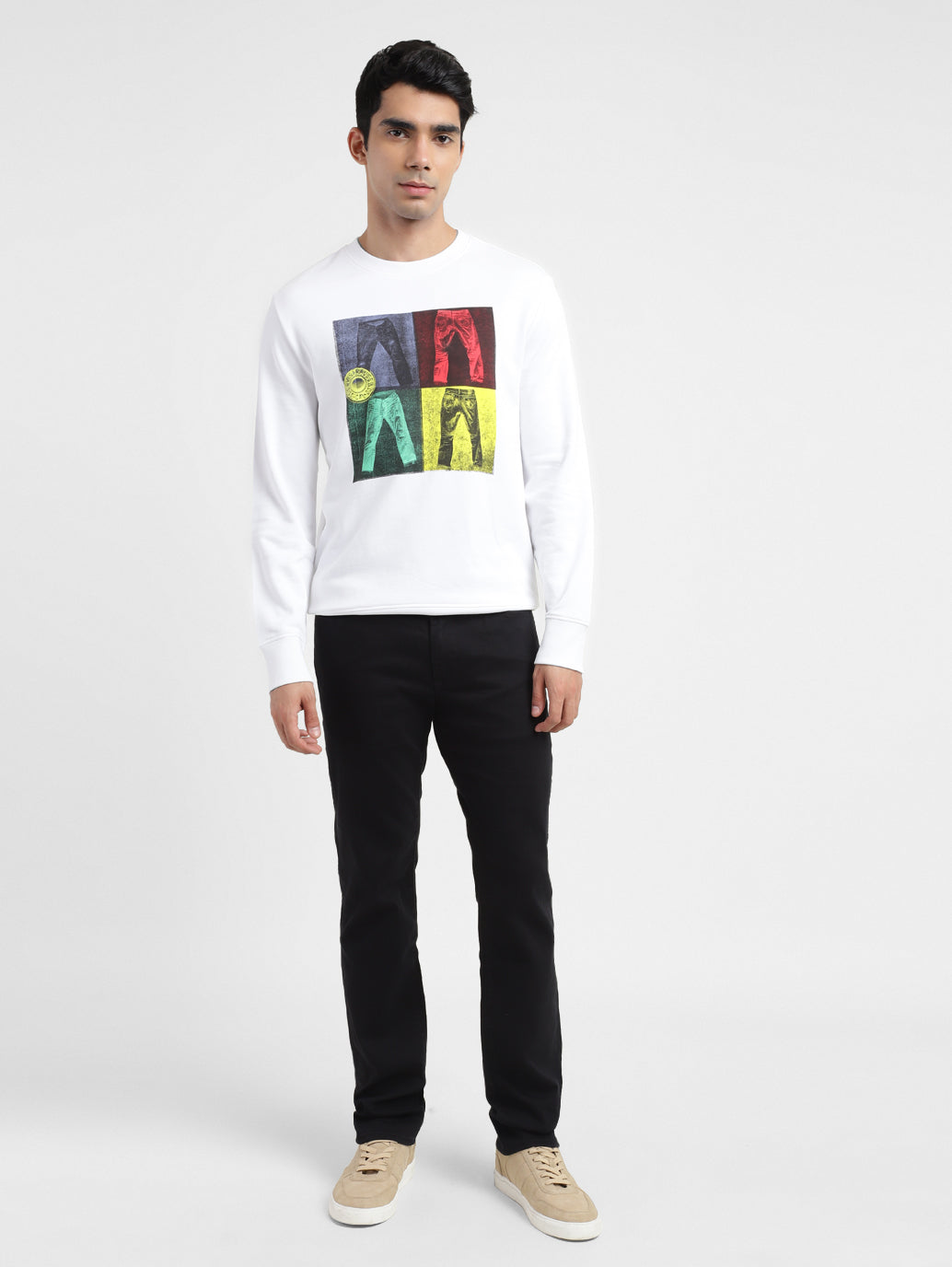 Men's Graphic Print Crew Neck Sweatshirt