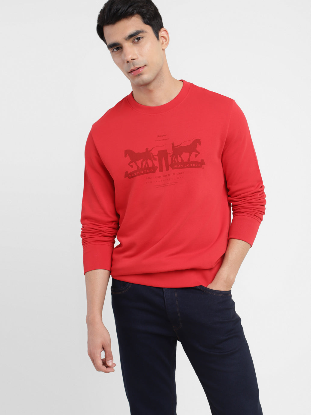 Men's Brand Logo Crew Neck Sweatshirt - 225deefa-a916-41b1-85ff-1cc1e9fa2c14 View