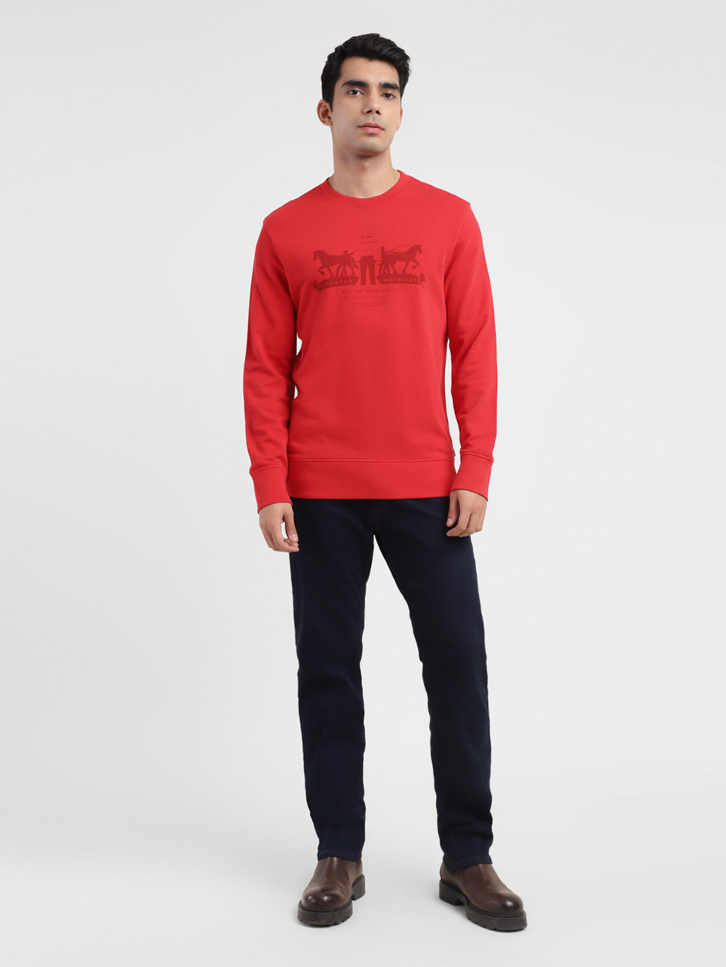 Men's Brand Logo Crew Neck Sweatshirt - 3a4a2899-23a9-400c-b2d5-917ec7a03a88 View