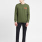 Men's Solid Green Crew Neck Sweatshirt