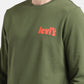 Men's Solid Green Crew Neck Sweatshirt