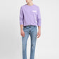 Men's Solid Purple Crew Neck Sweatshirt