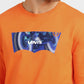 Men's Solid Orange Crew Neck Sweatshirt