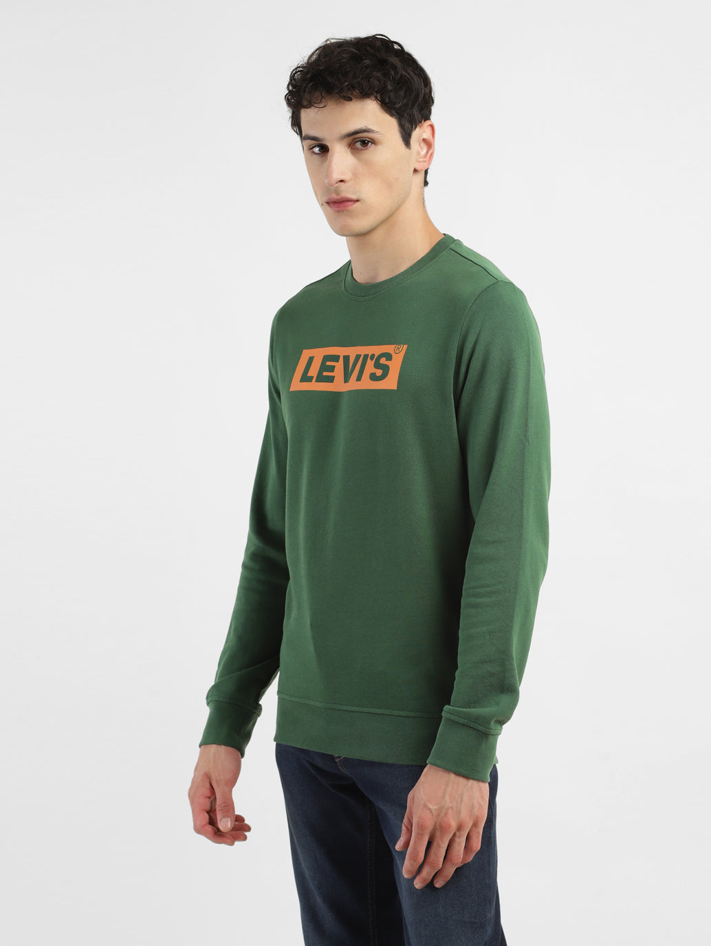 Men's Brand Logo Crew Neck Sweatshirt - 5a823f45-a508-482e-83e6-fc79ffb7ec76 View