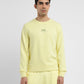 Men's Solid Yellow Crew Neck Sweatshirt