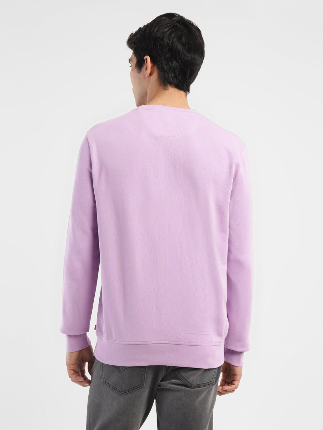 Men's Brand Logo Purple Crew Neck Sweatshirt