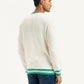 Men's Solid Off-White Crew Neck Sweater