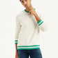 Men's Solid Off-White Crew Neck Sweater