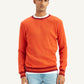 Men's Solid Orange Crew Neck Sweater