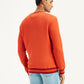 Men's Solid Orange Crew Neck Sweater