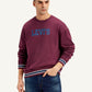 Men's Brand Logo Purple Crew Neck Sweatshirt