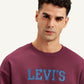 Men's Brand Logo Purple Crew Neck Sweatshirt