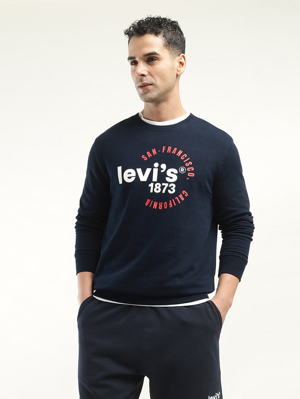 Men's Graphic Print Crew Neck Sweatshirt