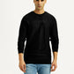 Men's Knitted Black Crew Neck Sweatshirt - Front View
