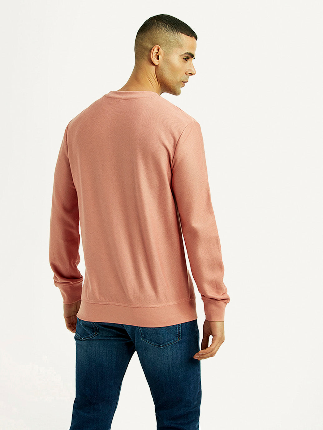 Men's Redloop Knitted Crew Neck Sweatshirt - Back View
