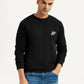 Men's Brand Logo Black Crew Neck Sweatshirt - Styleshot View
