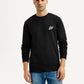 Men's Brand Logo Black Crew Neck Sweatshirt - Front View