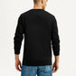 Men's Brand Logo Black Crew Neck Sweatshirt - Back View