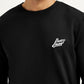 Men's Brand Logo Black Crew Neck Sweatshirt - Detail View