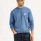 Men's Brand Logo Blue Crew Neck Sweatshirt - Styleshot View