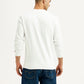 Men's Typographic Print White Slim Fit Sweatshirt - Back View