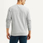 Men's Typographic Print Light Grey Slim Fit Sweatshirt - Back View