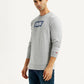 Men's Typographic Print Light Grey Slim Fit Sweatshirt - Side View