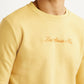 Men's Typographic Print Yellow Slim Fit Sweatshirt - Detail View