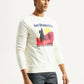 Men's Graphic Print Off White Slim Fit Sweatshirt - Side View