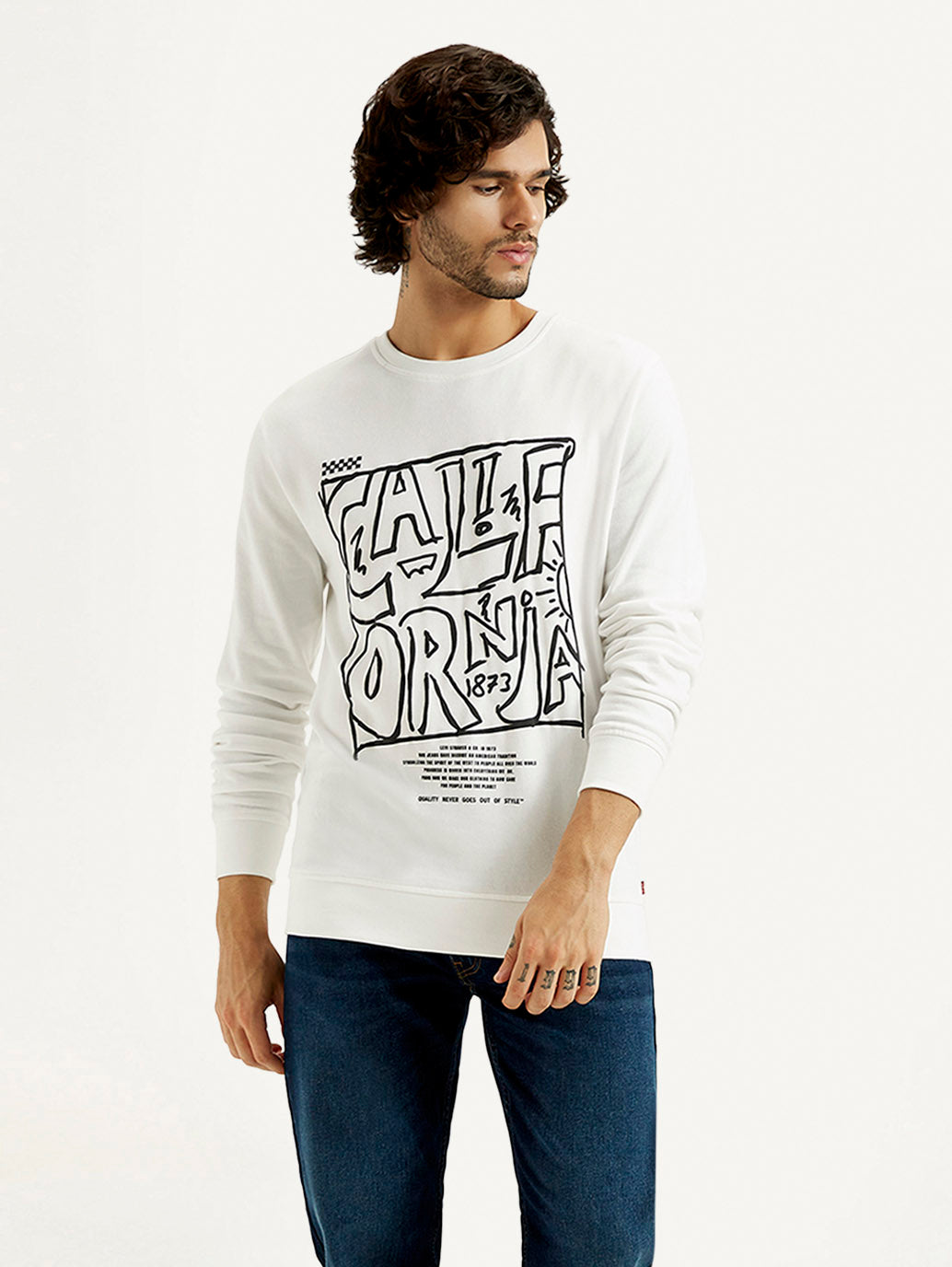 Men's Printed Round Neck Sweatshirt