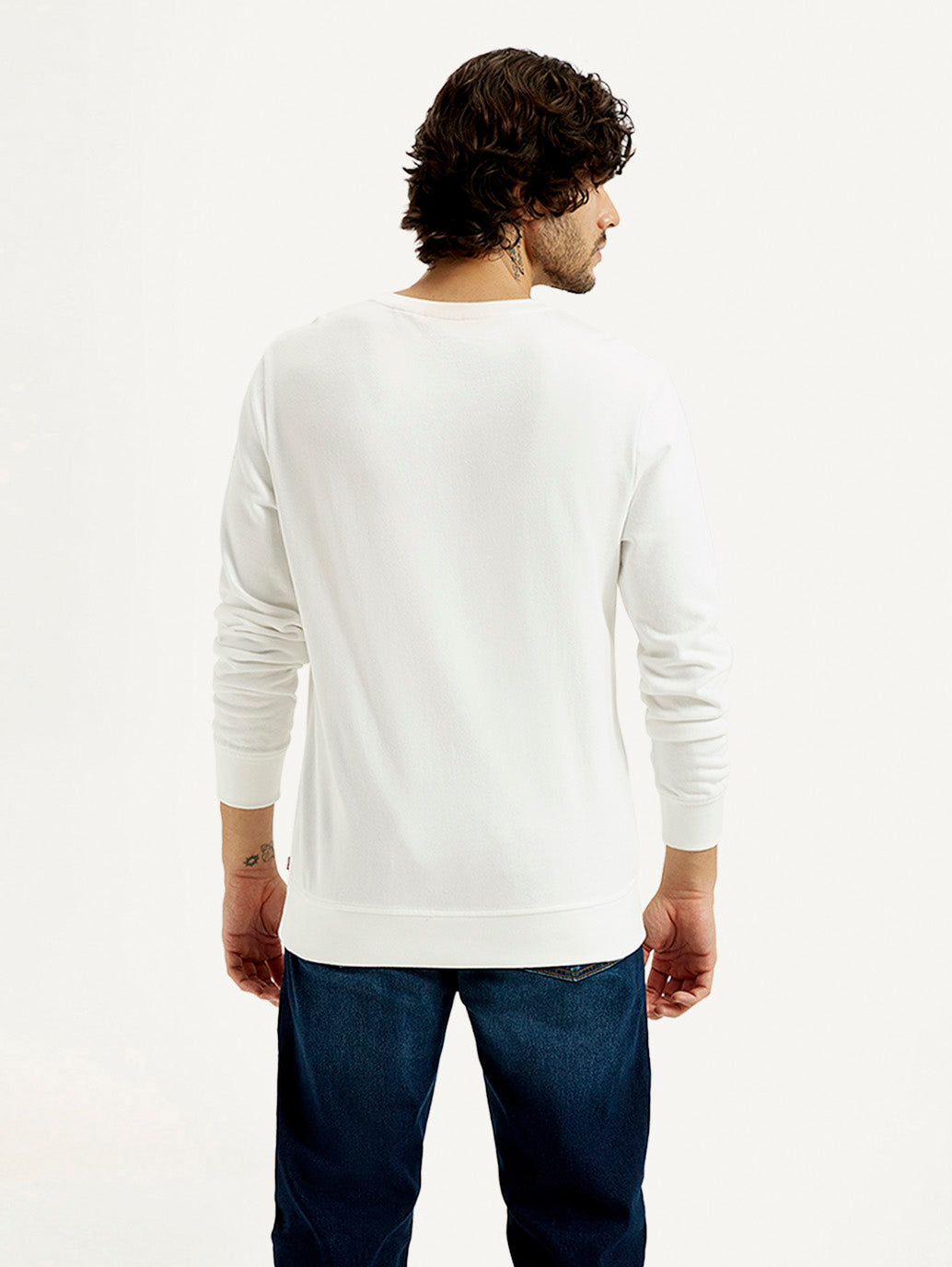 Men's Printed Round Neck Sweatshirt - Back View