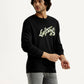 Men's Printed Round Neck Sweatshirt - Side View