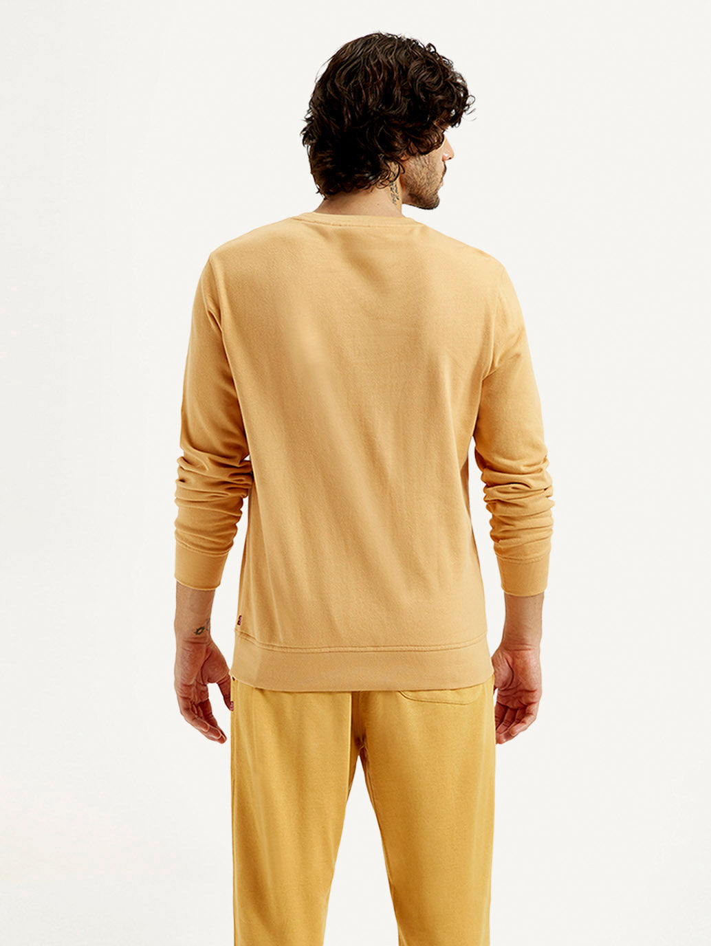 Men's Printed Round Neck Sweatshirt - Back View