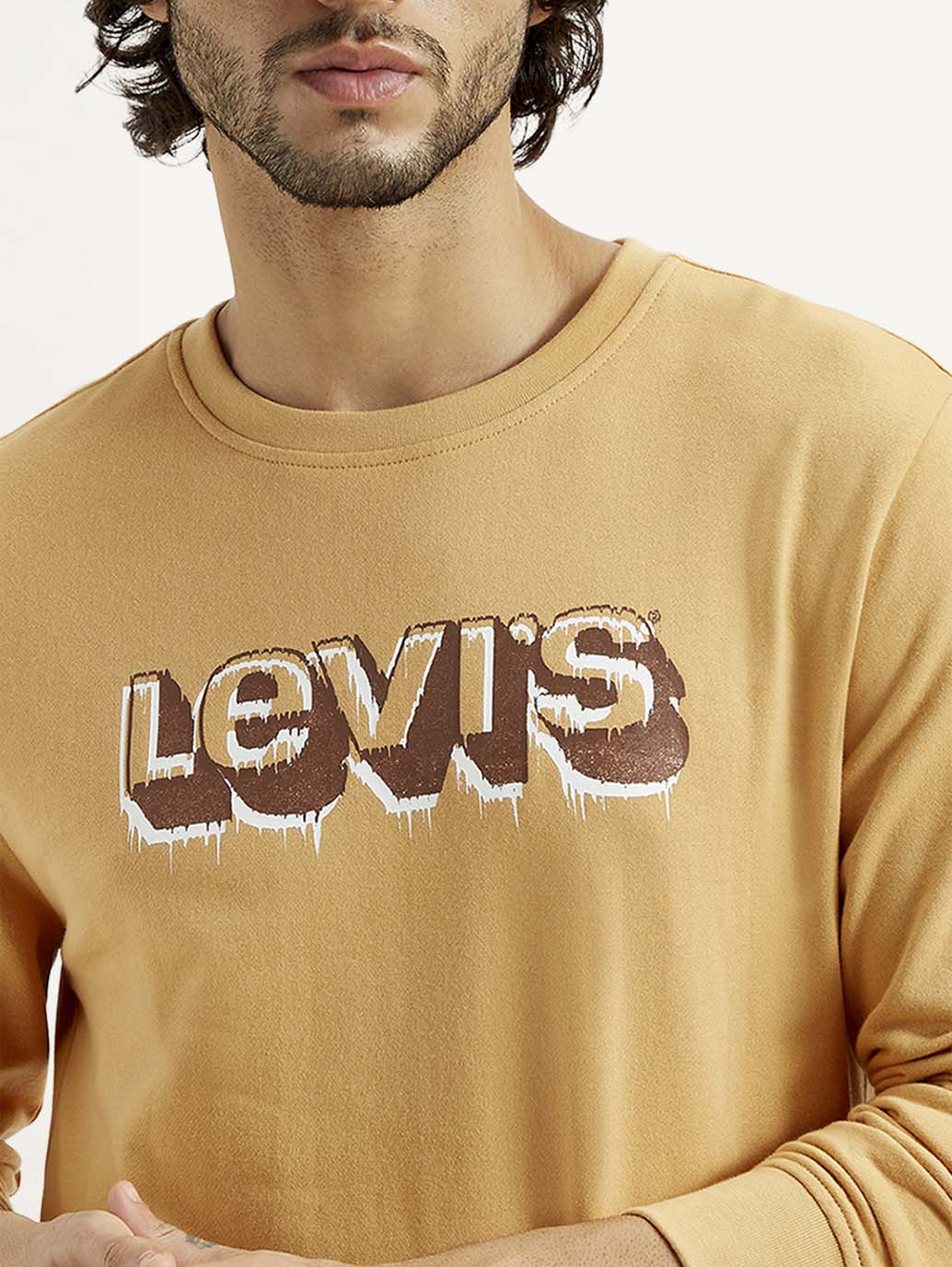 Men's Printed Round Neck Sweatshirt - Detail View